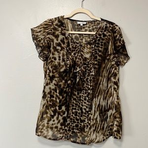 Pretty leopard print blouse and camisole. Sz small